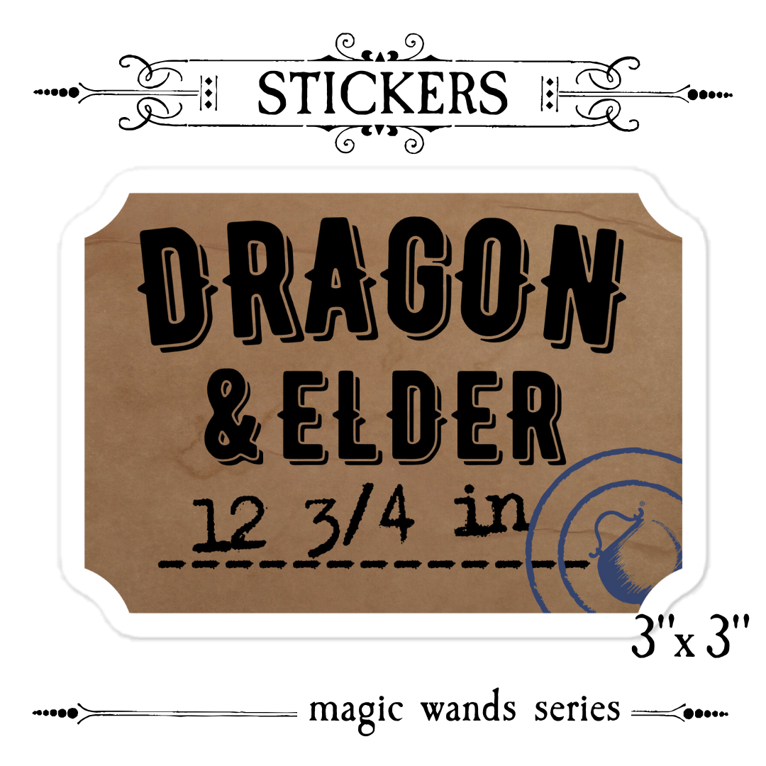 Dragon & Elder Magic Wand vinyl sticker