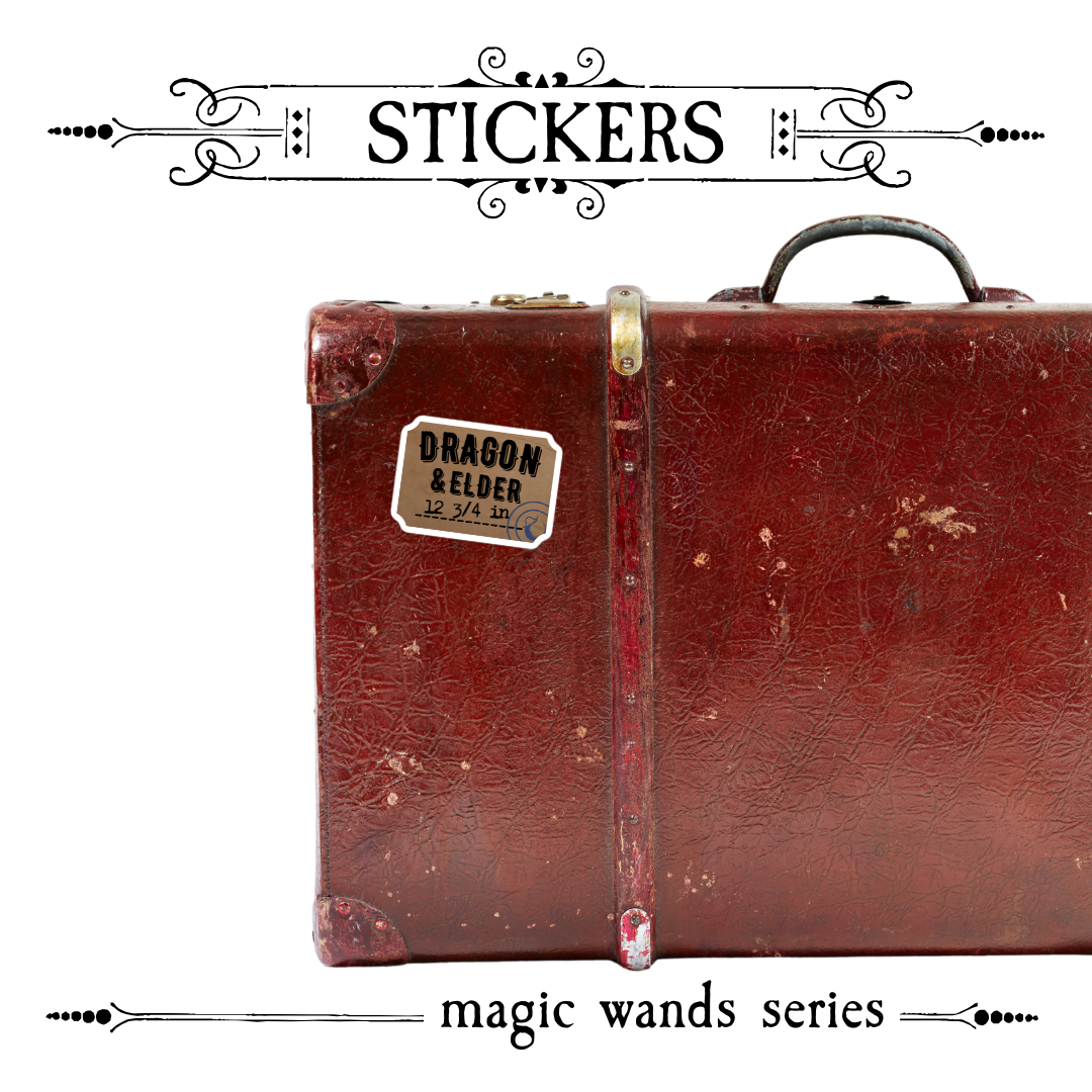 Close-up of Dragon & Elder vinyl sticker featuring protective runes and dragon scales