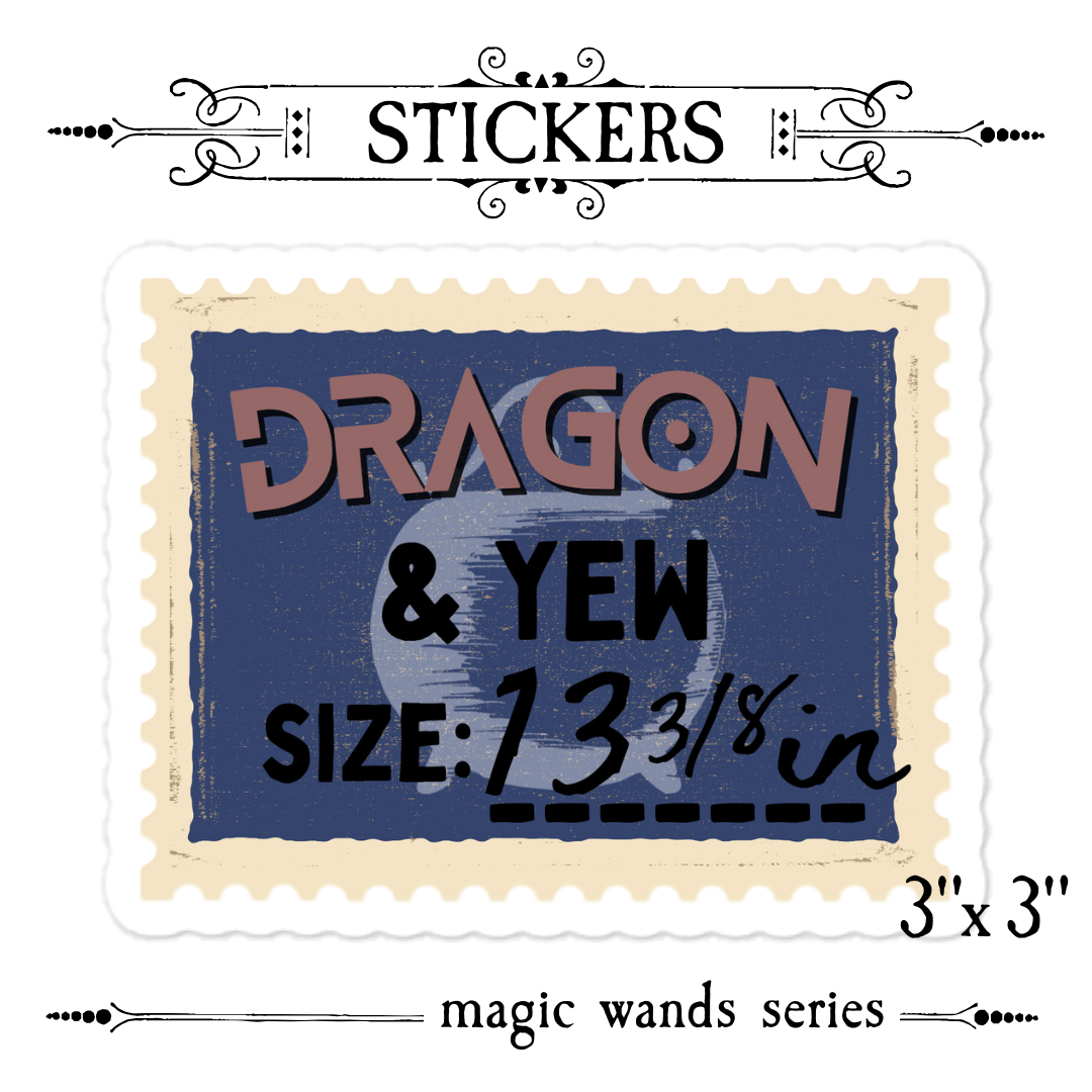 Dragon & Yew Magic Wand vinyl sticker