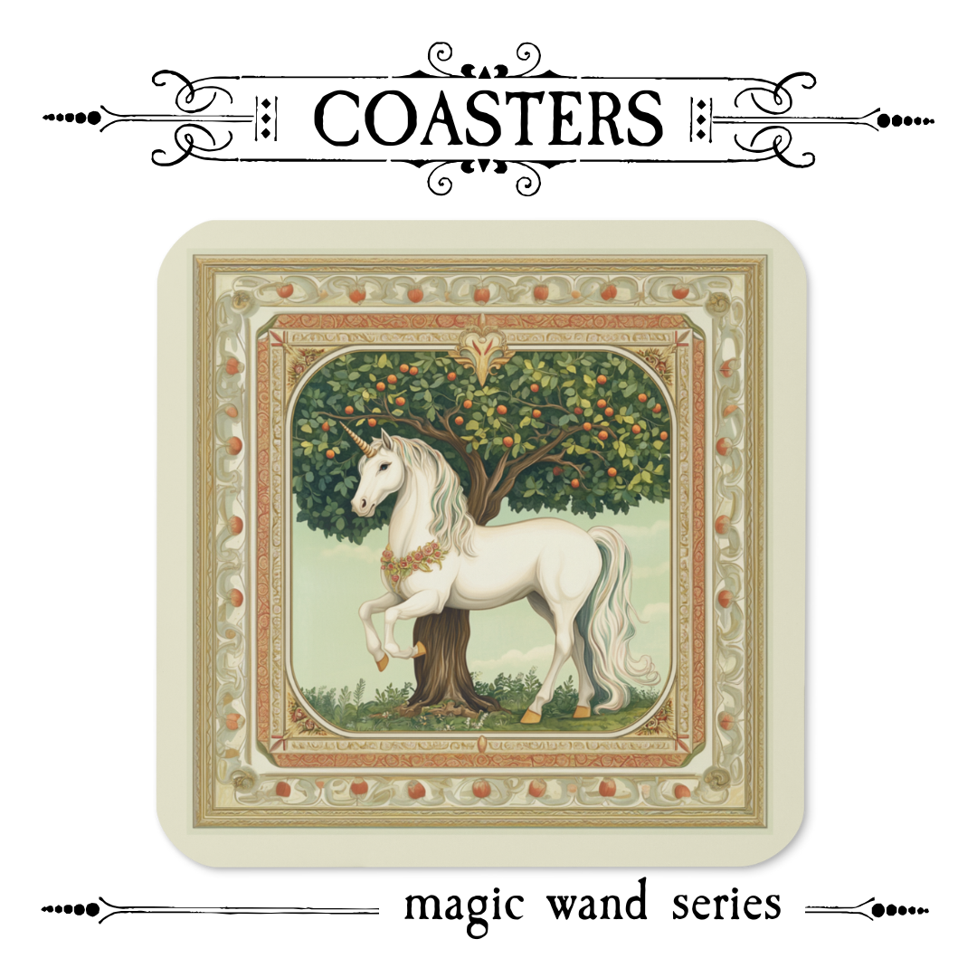 Unicorn motif and chestnut tree-inspired design