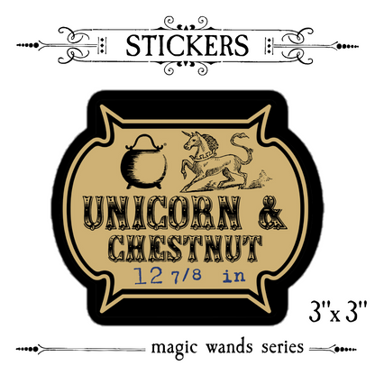 Unicorn & Chestnut Magic Wand vinyl sticker