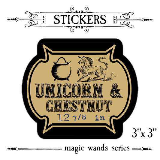 Unicorn & Chestnut Magic Wand vinyl sticker